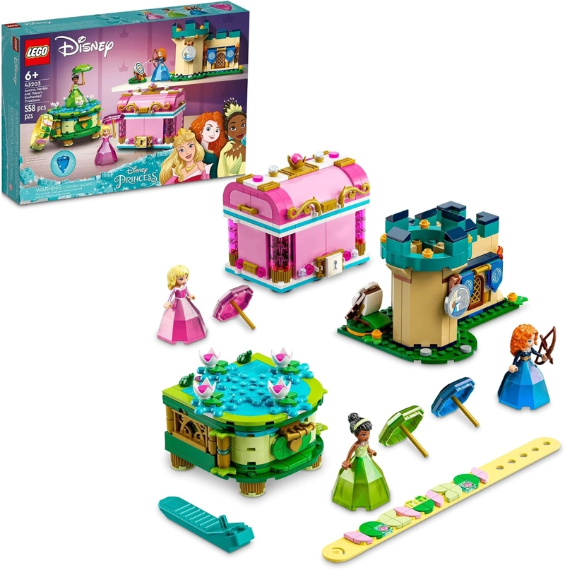 LEGO DISNEY PRINCESS AURORA, MERIDA & TIANA S ENCHANTED CREATIONS 43203 JUEGO DE VESTIDO - 1