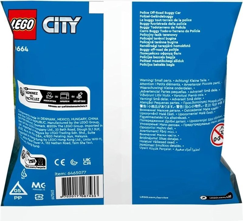 LEGO TOWN 30664 - COCHE DE POLICIA TODOTERRENO DE LA CIUDAD EN BOLSA DE PLASTICO - 5