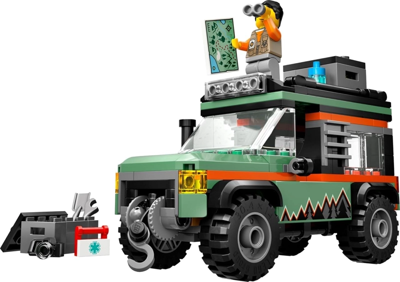 LEGO CITY OFF-ROAD - CAMION DE MONTAÑA DE JUGUETE 4X4 JUEGO DE JUGUETES DE CONSTRUCCION PARA NIÑOS, - 4