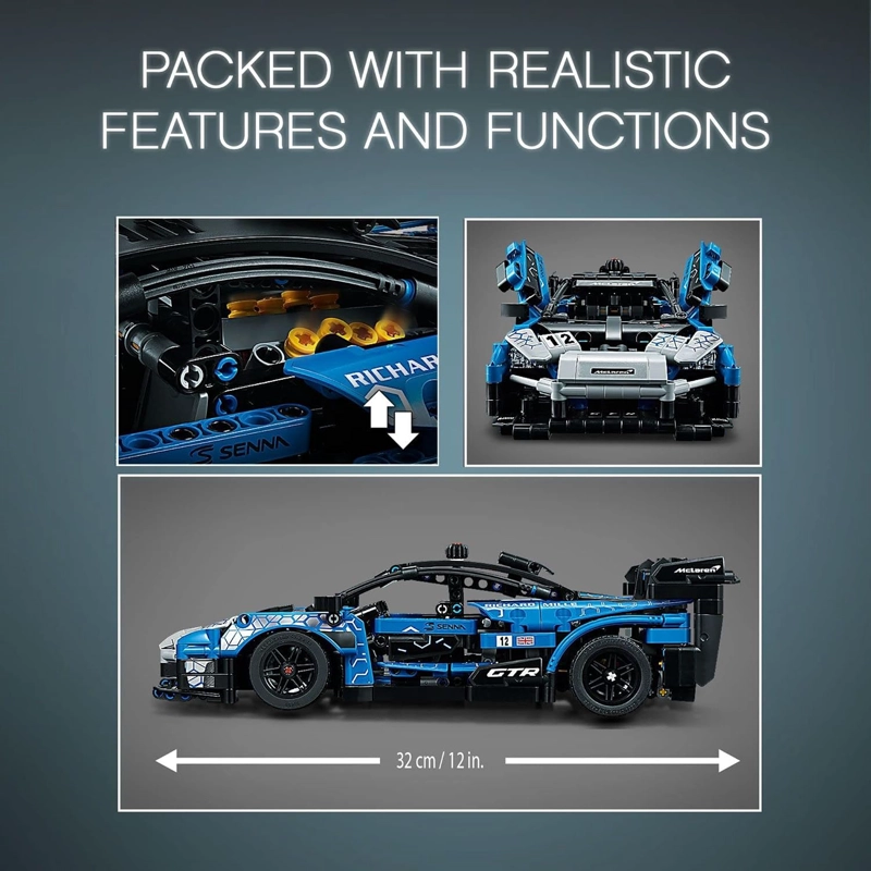 LEGO TECHNIC MCLAREN SENNA GTR 42123 RACING SPORTS - KIT DE MAQUILLAJE DE CONSTRUCCION - 6