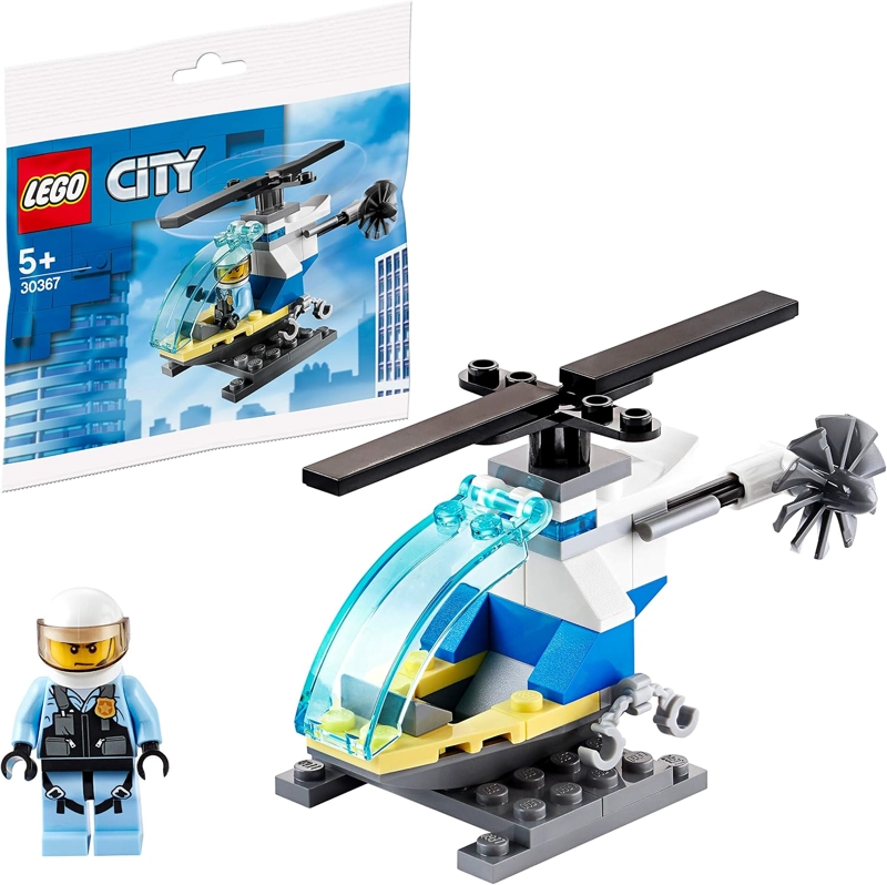 LEGO CITY MINIFIGURE POLYBAG - HELICOPTERO DE POLICIA CON PILOTO Y SOPORTE 30367 - 1