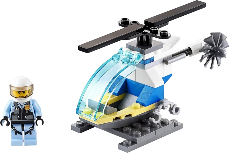 LEGO CITY MINIFIGURE POLYBAG - HELICOPTERO DE POLICIA CON PILOTO Y SOPORTE 30367 - 2