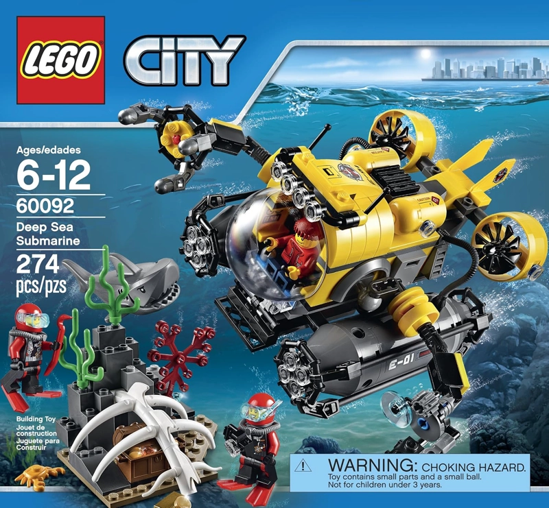 LEGO CITY DEEP SEA EXPLORERS 60092 KIT DE MAQUILLAJE DE CONSTRUCCION SUBMARINO - 1