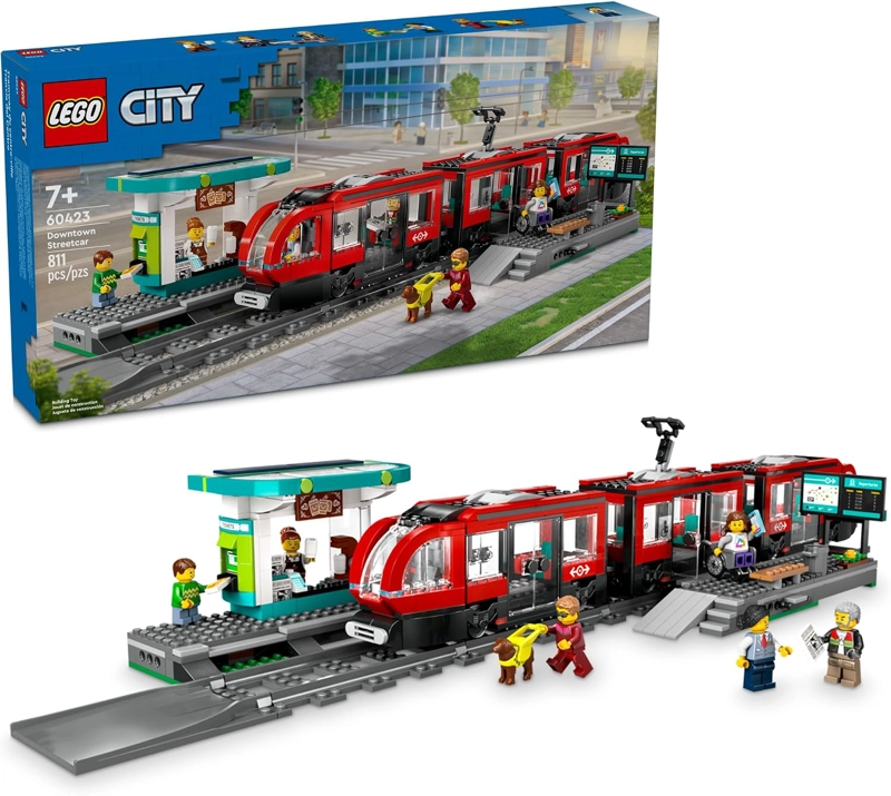 LEGO CITY DOWNTOWN CONJUNTO DE TRANVIA Y ESTACION DE TREN - CONJUNTO DE CONSTRUCCION DE TREN - 1
