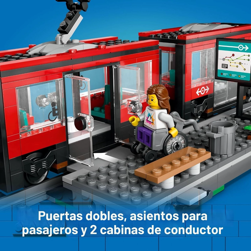 LEGO CITY DOWNTOWN CONJUNTO DE TRANVIA Y ESTACION DE TREN - CONJUNTO DE CONSTRUCCION DE TREN - 4