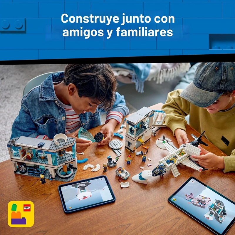 LEGO AEROPUERTO DE LA CIUDAD CON JUGUETE DE CONSTRUCCION DE AVION - JUGUETE DE CONSTRUCCION - 6