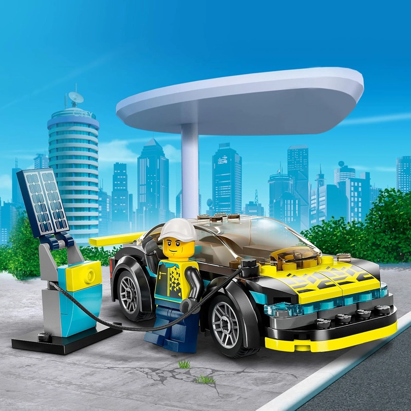 LEGO CITY COCHE DEPORTIVO ELE CTRICO 60383, JUGUETE PARA NIÑOS Y NIÑAS DE 5 AÑOS O MAS, COCHE - 4