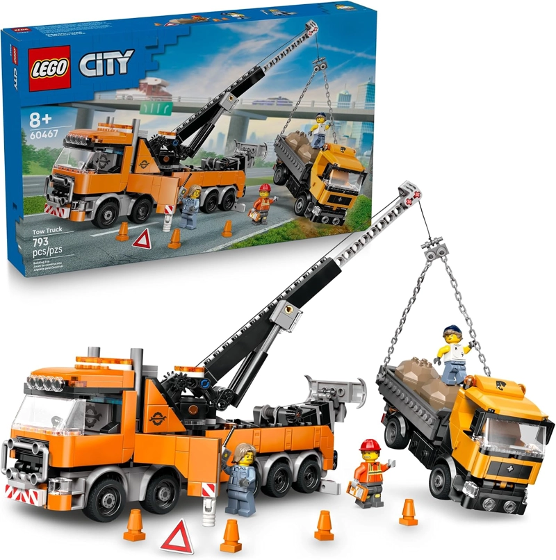 LEGO CITY 60467 - CAMION DE REMOLQUE DE RECUPERACION RESISTENTE CON GRUA, JUGUETE DE CONSTRUCCION - 1
