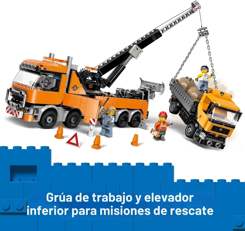 LEGO CITY 60467 - CAMION DE REMOLQUE DE RECUPERACION RESISTENTE CON GRUA, JUGUETE DE CONSTRUCCION - 3
