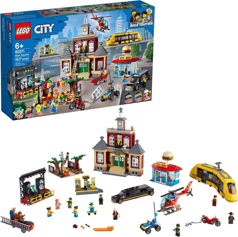 LEGO CITY MAIN SQUARE 60271 KIT DE MAQUILLAJE SET, JUGUETE DE CONSTRUCCION GENIAL PARA NIÑOS, NUEVO - 1