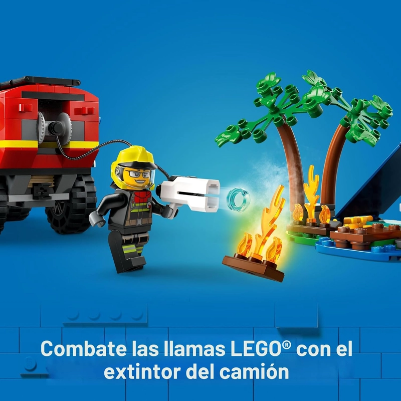 LEGO CITY CAMION DE BOMBEROS 4X4 CON BOTE DE RESCATE JUGUETE PARA NIÑOS DE 5 AÑOS EN ADELANTE, - 3