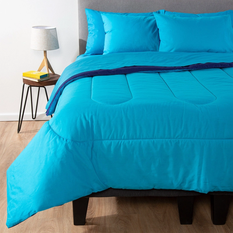 PLUMON BICOLOR KEYHOME AZUL CELESTE 2 PLAZAS - 5