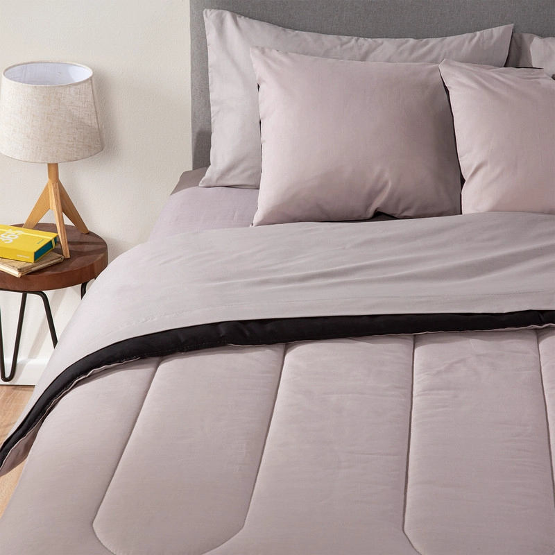 PLUMON BICOLOR KEYHOME GRIS NEGRO 1.5 PLAZAS - 2