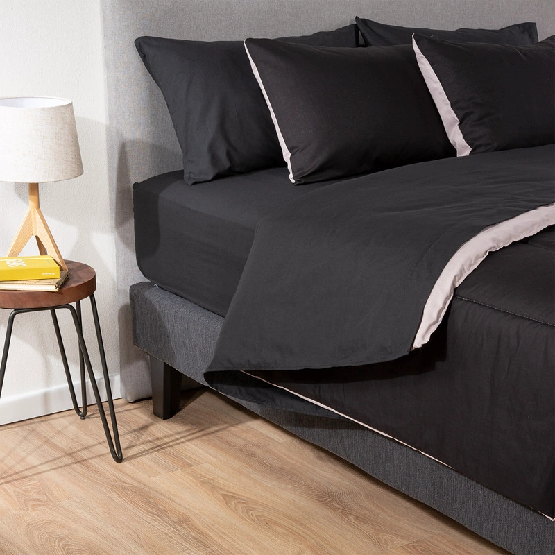 PLUMON BICOLOR KEYHOME GRIS NEGRO 1.5 PLAZAS - 4
