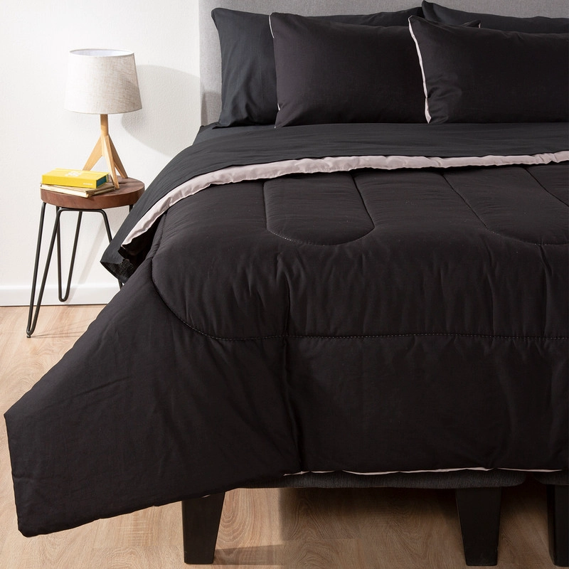 PLUMON BICOLOR KEYHOME GRIS NEGRO 1.5 PLAZAS - 5