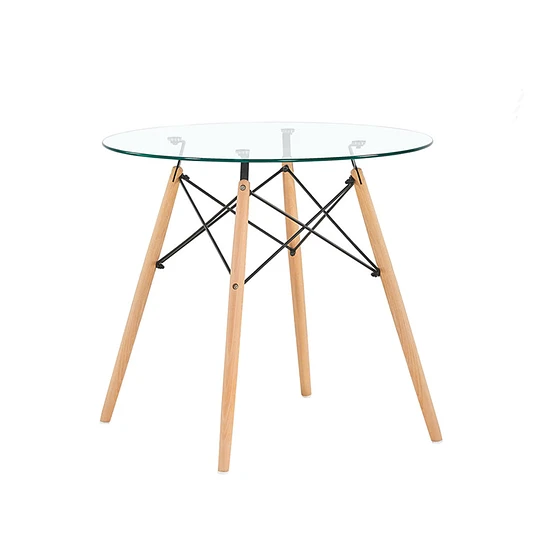 MESA COMEDOR PANDALINO ELIDA 80CM VIDRIO - 1