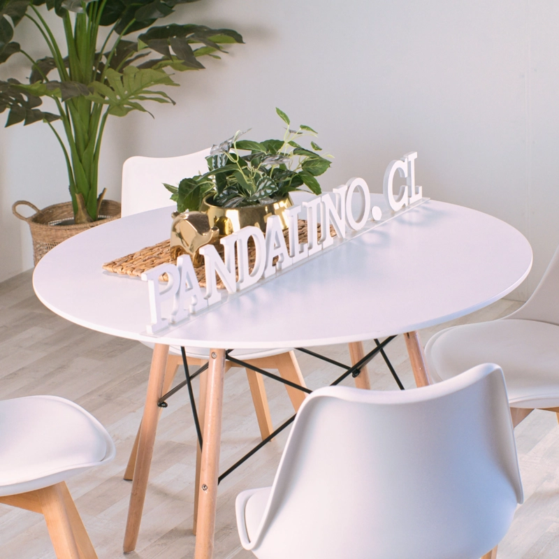 COMEDOR MESA REDONDA ESTELA BLANCA 80CM + 4 SILLAS TULIP BLANCO - 2