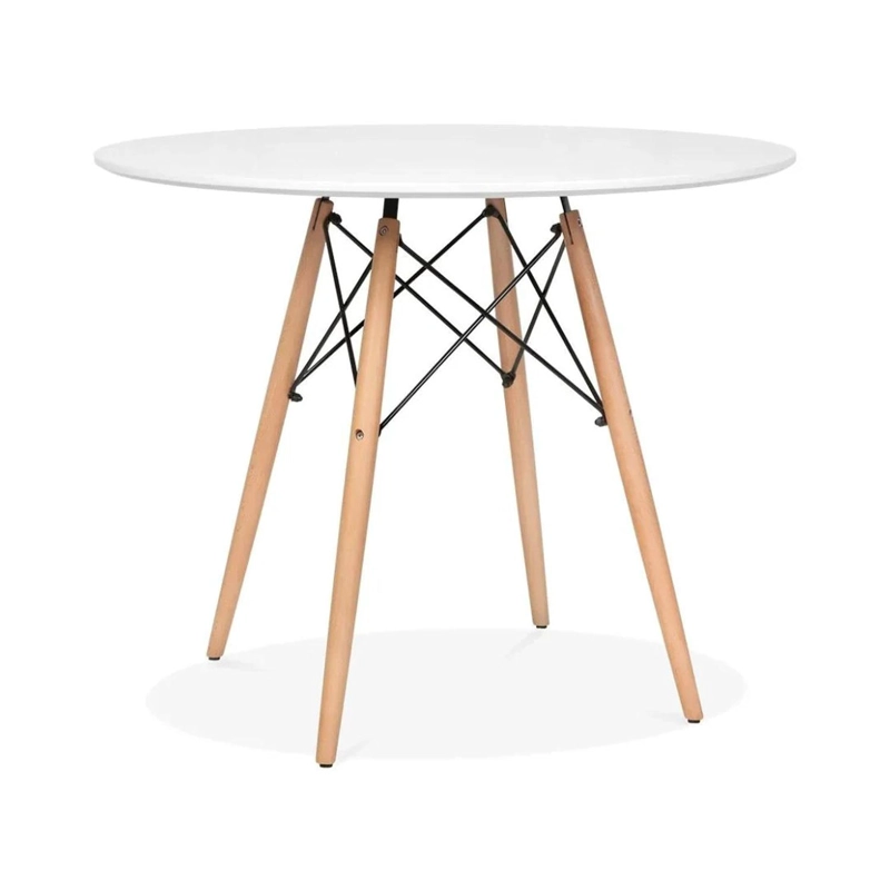 COMEDOR MESA REDONDA ESTELA BLANCA 80CM + 4 SILLAS TULIP BLANCO - 3