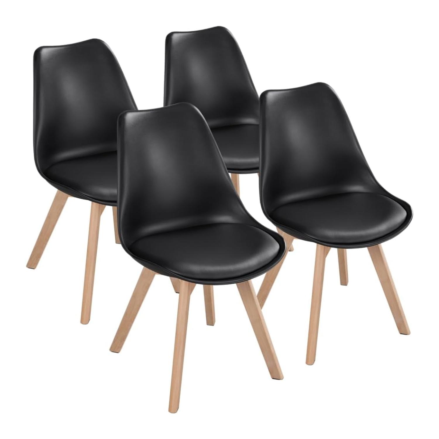 PACK PANDALINO NEGRO 4 TULIP NEGRAS ACOLCHADAS DISEÑO MODERNO - 1