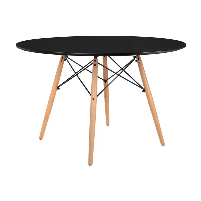 COMEDOR MESA REDONDA ESTELA NEGRA 80CM + 4 SILLAS TULIP NEGRO - 4