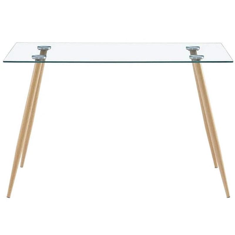 COMEDOR MESA RECTANGULAR VITREO 120X80 + 4 SILLAS TULIP GRIS - 4