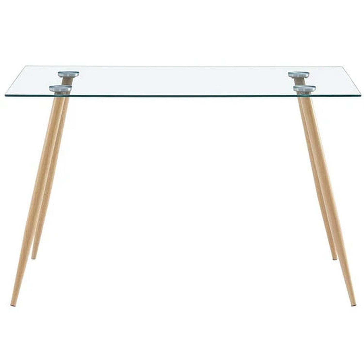 COMEDOR MESA RECTANGULAR VITREO 120X80 + 4 SILLAS TULIP GRIS - 4