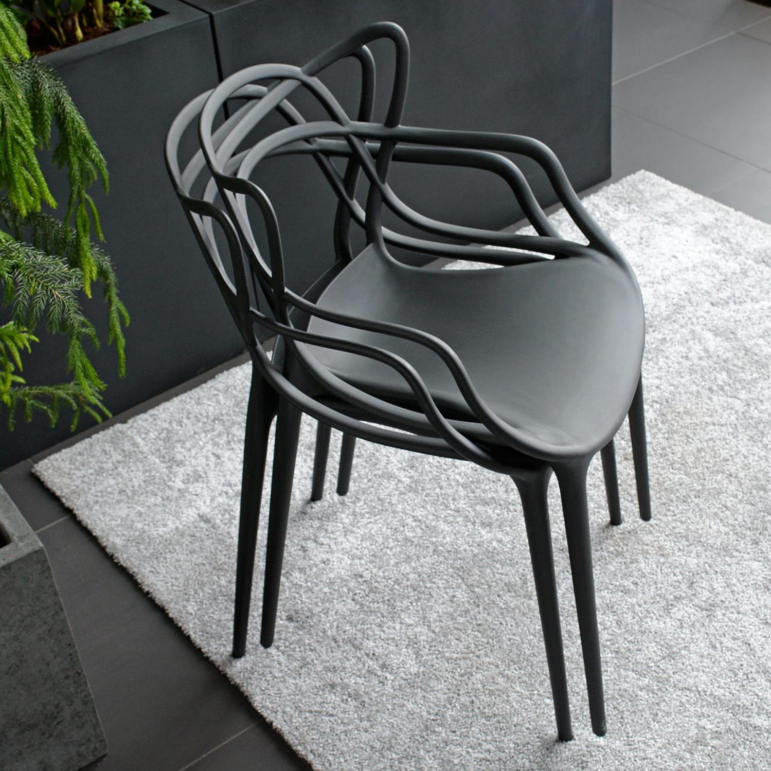 PACK PANDALINO NEGRO 4 SILLAS NEGRAS MASTERS IDEAL TERRAZA Y INTERIOR - 3