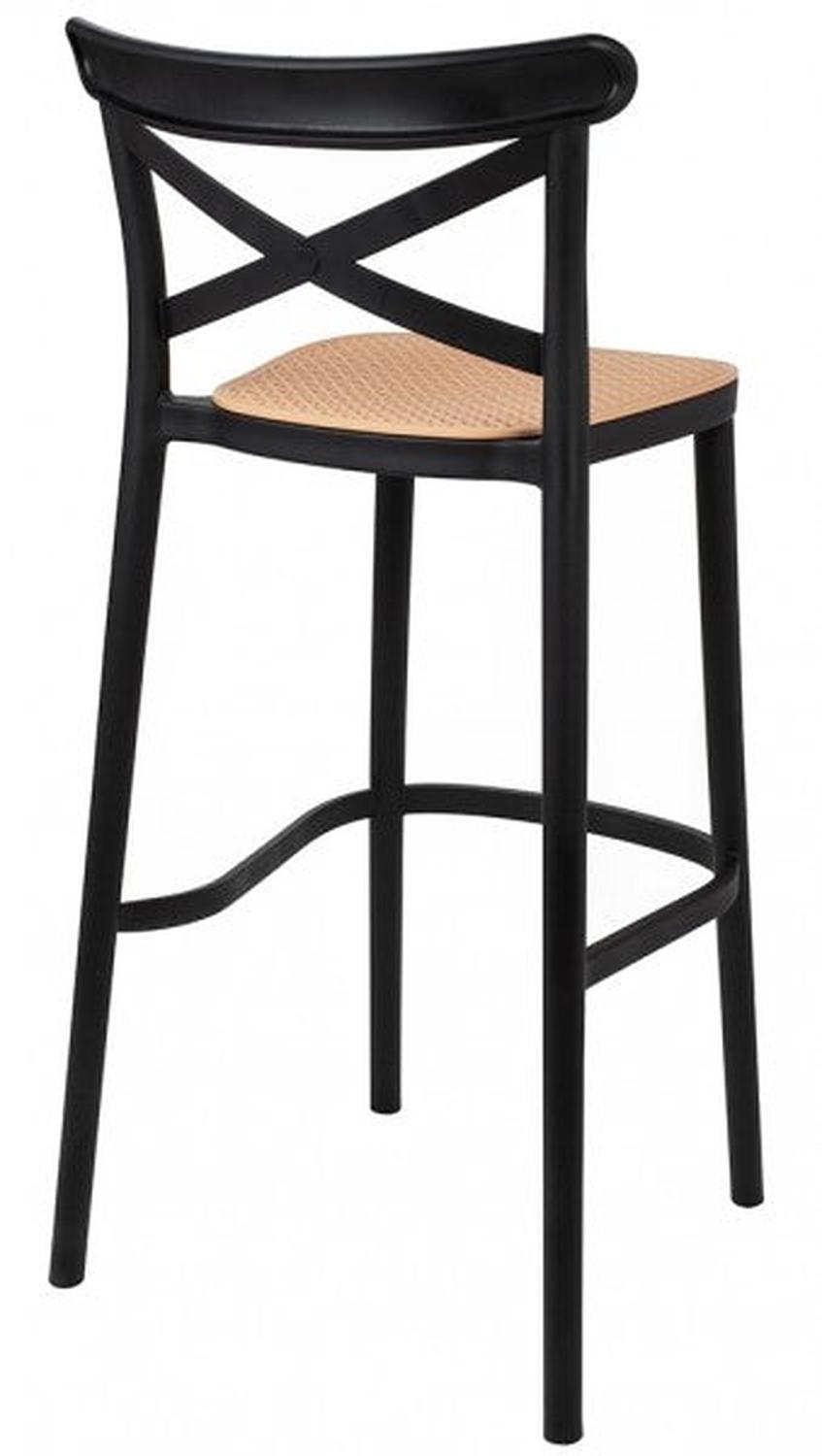 PACK 2 TABURETES BAR VALENTINO NEGRO 65 CM | APILABLE| EXTERIOR - 8