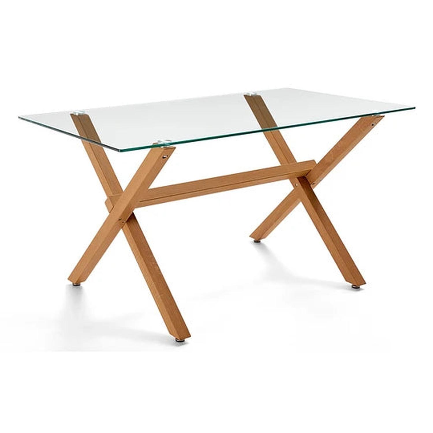 MESA PANDALINO XINIA140 RECTANGULAR 90CM VIDRIO TEMPLADO ACERO - 1