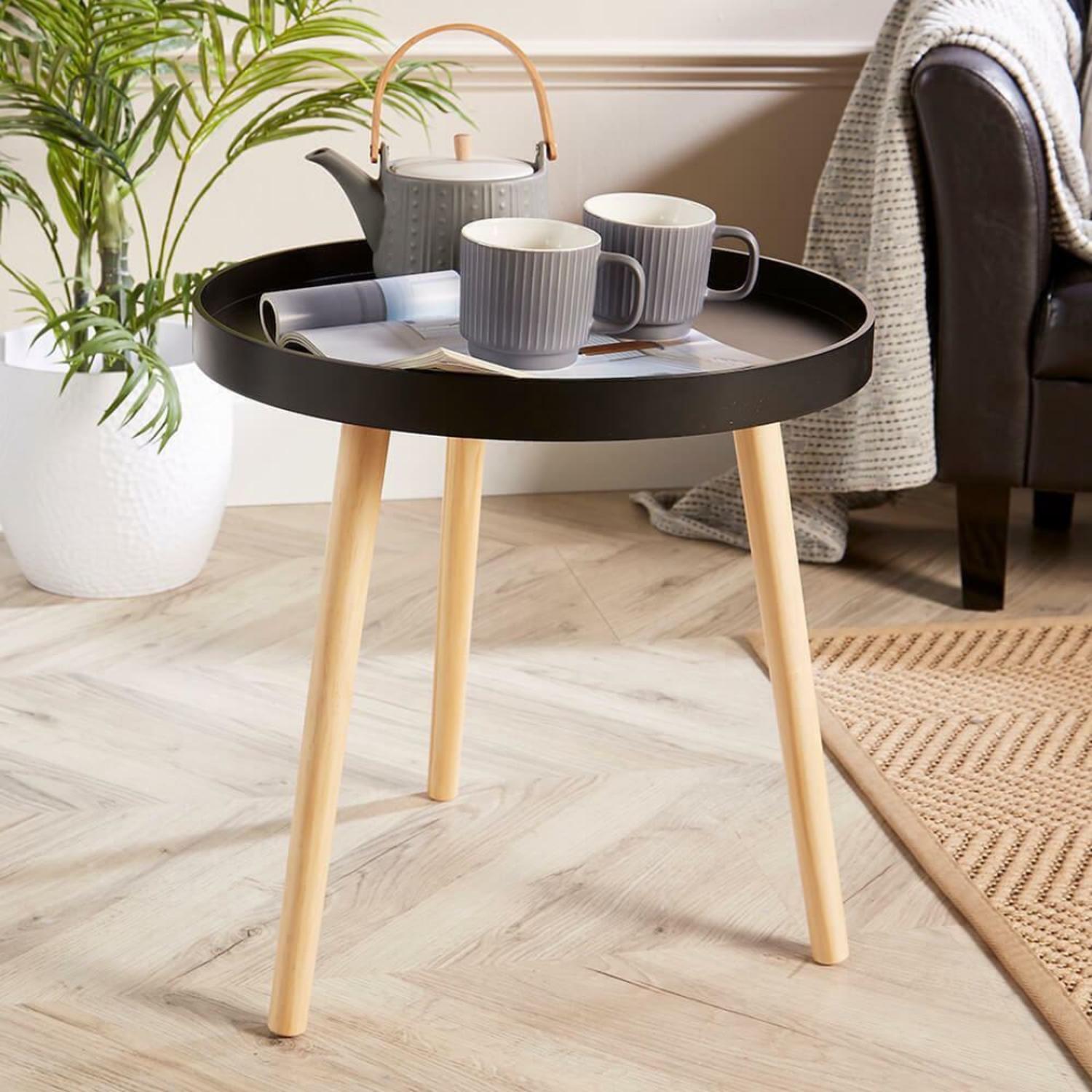 MESA LATERAL PANDALINO REDONDA ARMENIA 50 CM DIÁMETRO DISEÑO MINIMALISTA - 2