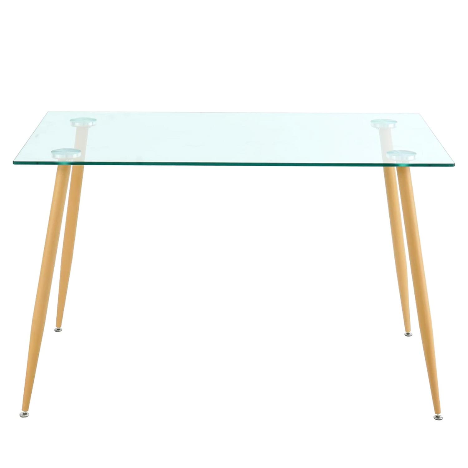 MESA PANDALINO RECTANGULAR VITREO 130X80 VIDRIO TEMPLADO DISEÑO NÓRDICO - 1