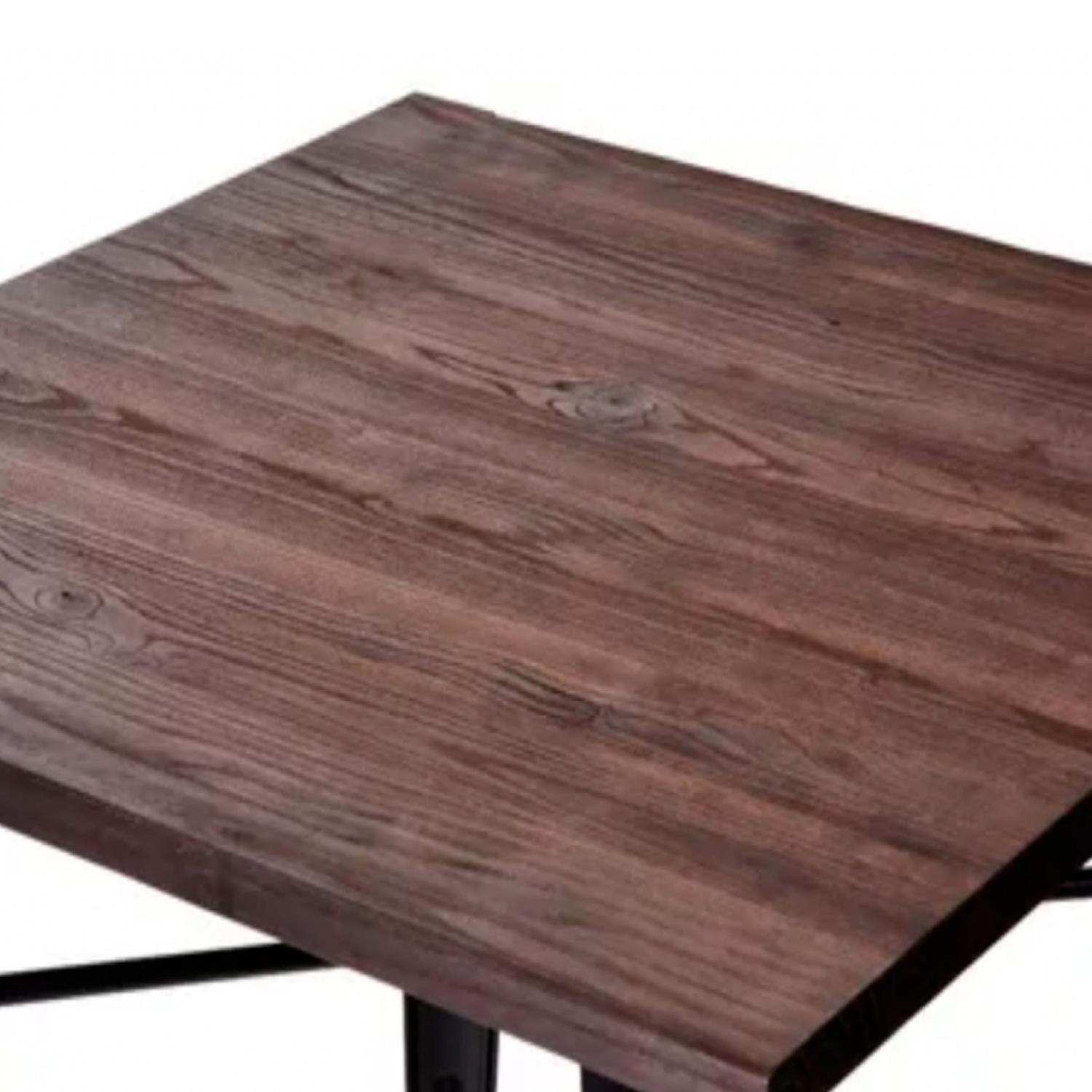 MESA PANDALINO CUADRADA INDUSTRIAL TOLIX 80X80 HOGAR O NEGOCIO ACERO Y MADERA - 3
