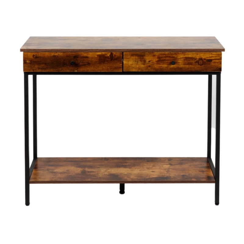 ARRIMO PANDALINO BETANIA 2 CAJONES MADERA NATURAL DISEÑO COMPACTO METAL - 1