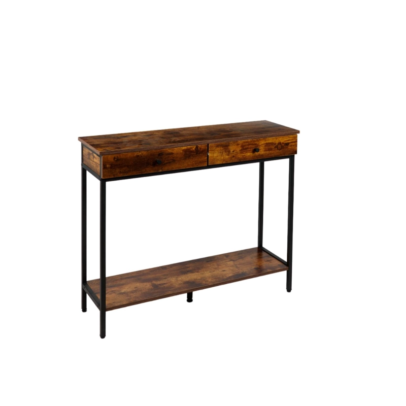 ARRIMO PANDALINO BETANIA 2 CAJONES MADERA NATURAL DISEÑO COMPACTO METAL - 3