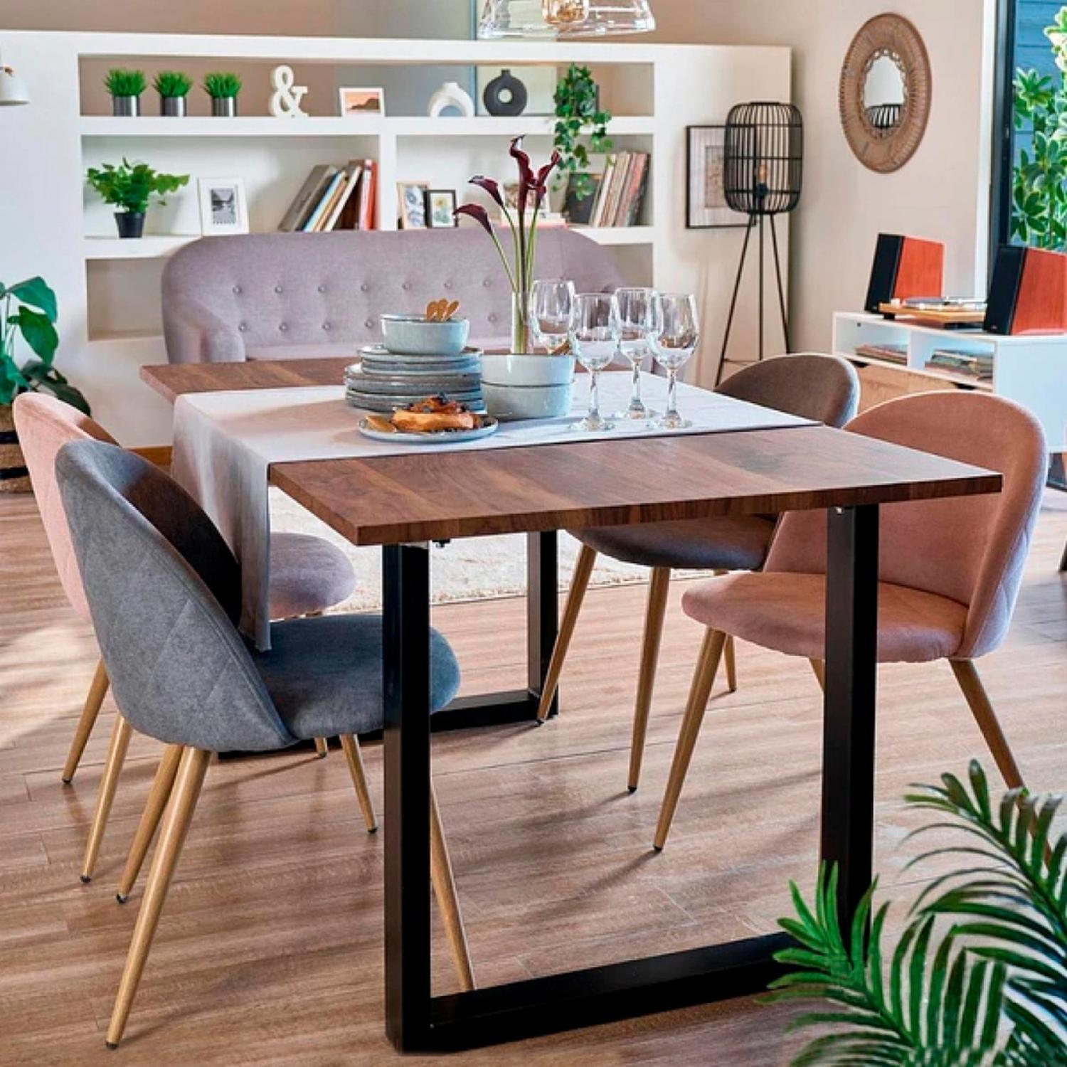 MESA PANDALINO RECTANGULAR SÓLIDA ÁMBAR 140X90 CM OSCURA ESTILO INDUSTRIAL - 4
