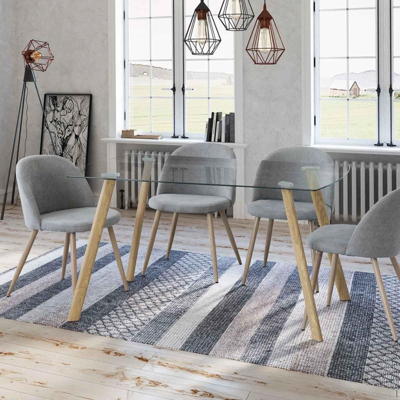 MESA PANDALINO RECTANGULAR NÓRDICA FERRA 140X90 VIDRIO TEMPLADO - 4