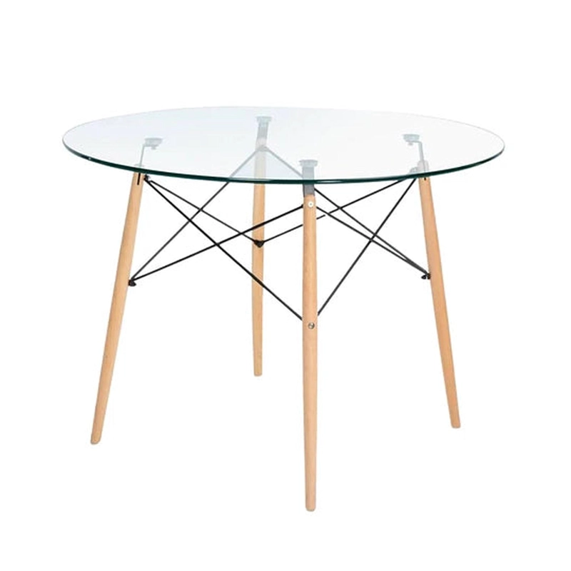 MESA DE VIDRIO REDONDA ELIDA 100CM - DISEÑO CLASICO Y RESISTENTE - 1