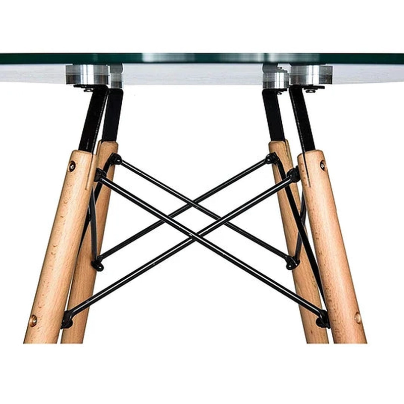 MESA DE VIDRIO REDONDA ELIDA 100CM - DISEÑO CLASICO Y RESISTENTE - 2