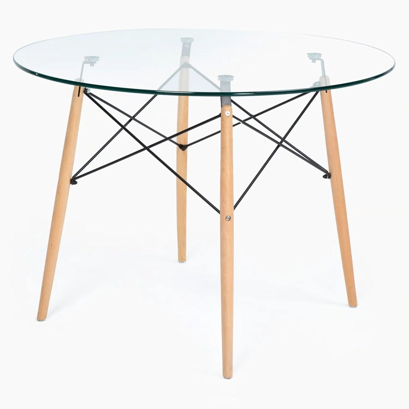 MESA PANDALINO VIDRIO REDONDA ELIDA 120CM DISEÑO CLÁSICO Y RESISTENTE - 1