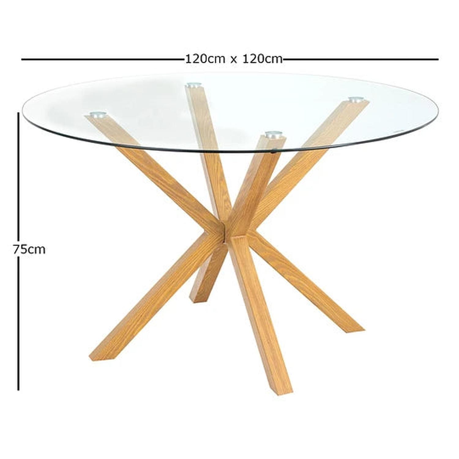 MESA REDONDA EQUIZ 120CM | PATAS X | VIDRIO TEMPLADO - 5