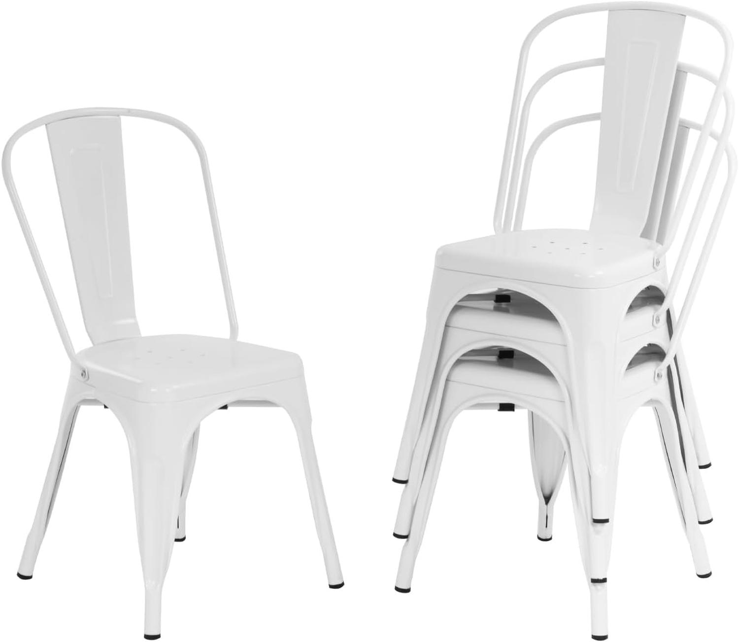 PACK PANDALINO BLANCO 4 SILLAS TOLIX ACERO BLANCA RESISTENTE EXTERIOR E INTERIOR - 5