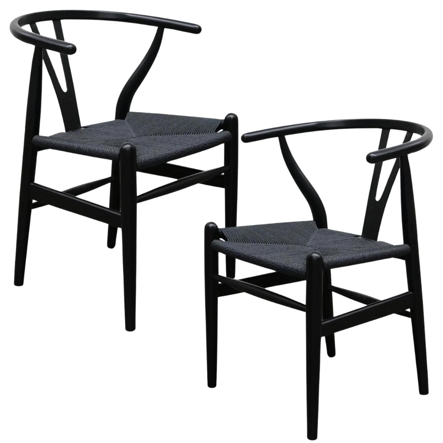 PACK PANDALINO NEGRO 2 SILLA WISHBONE NÓRDICA MADERA - 1