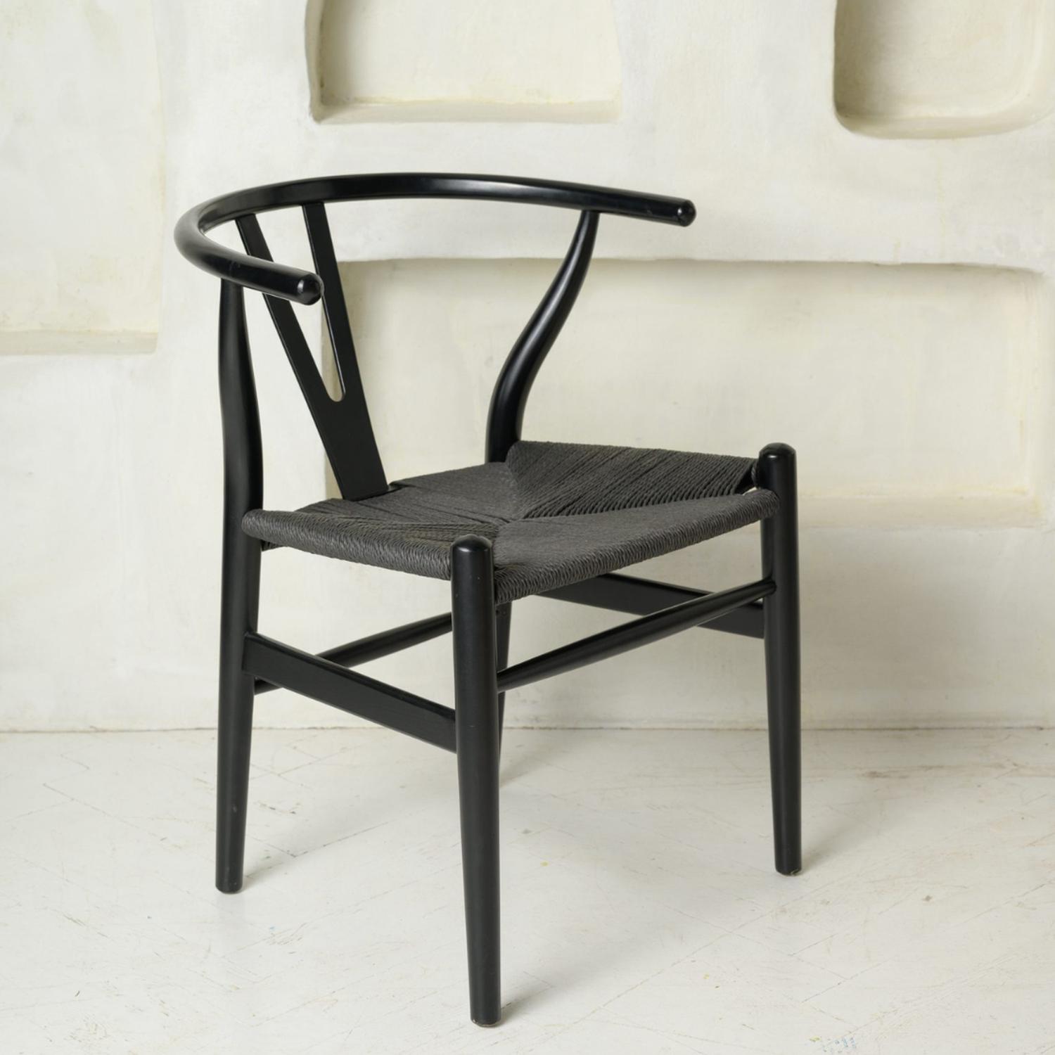 PACK PANDALINO NEGRO 2 SILLA WISHBONE NÓRDICA MADERA - 2
