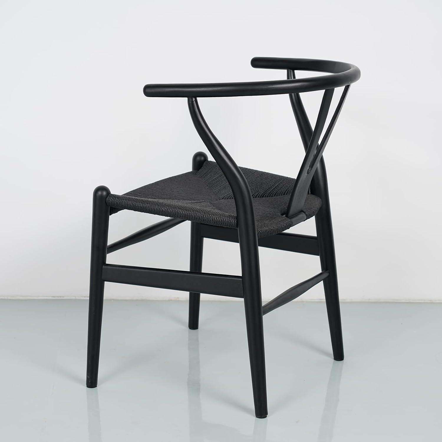 PACK PANDALINO NEGRO 2 SILLA WISHBONE NÓRDICA MADERA - 3