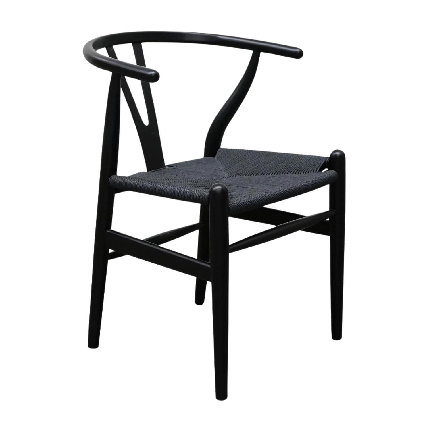 PACK PANDALINO NEGRO 2 SILLA WISHBONE NÓRDICA MADERA - 5