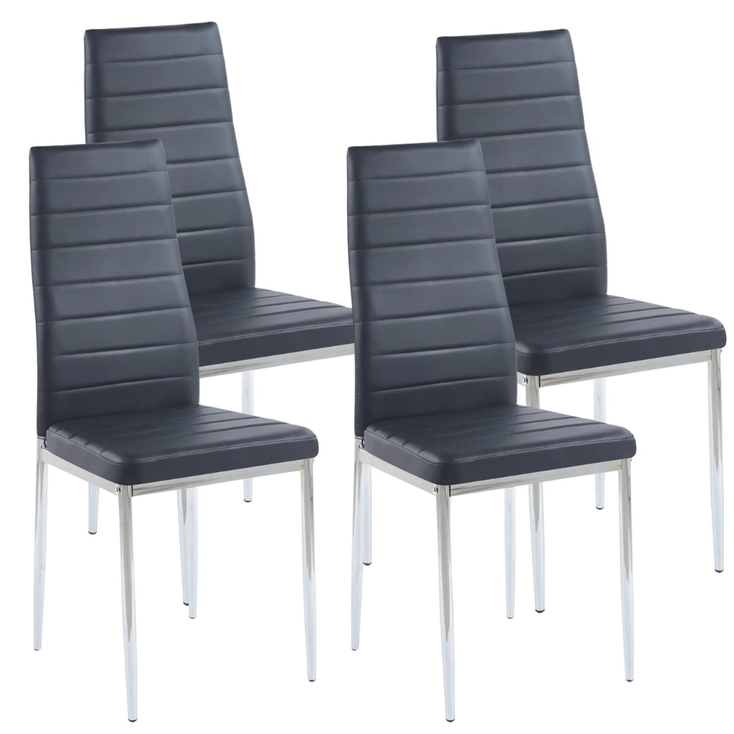 PACK PANDALINO NEGRO 4 SILLA DINING NEGRAS ESTILO MINIMALISTA Y CÓMODO - 1