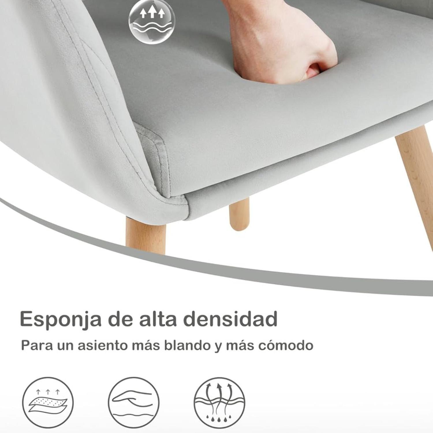 PACK PANDALINO FELPA GRIS 2 BUTACAS SITIALES ALMER VELVET SALA DORMITORIO U OFICINA - 6