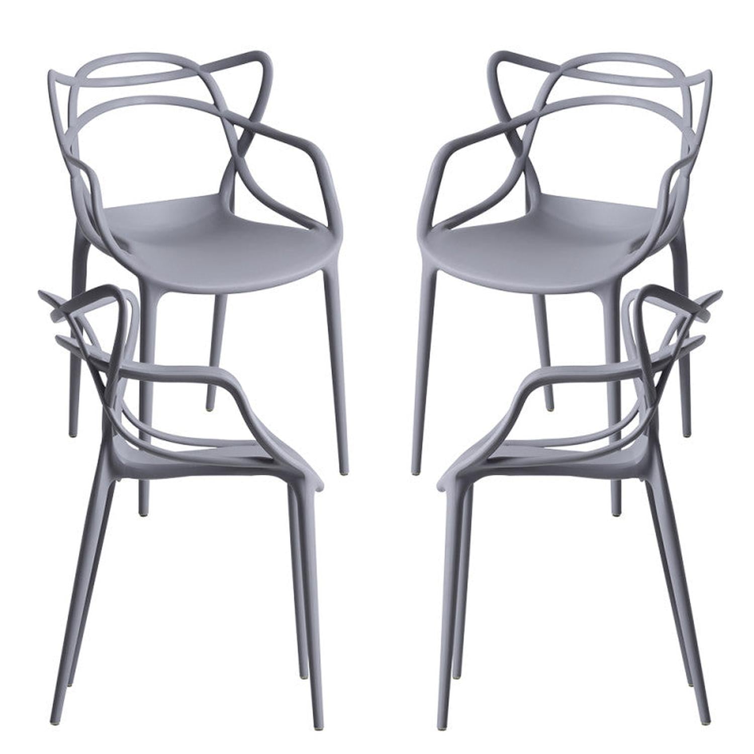 PACK PANDALINO GRIS 4 SILLAS MASTERS IDEAL TERRAZA Y INTERIOR - 1