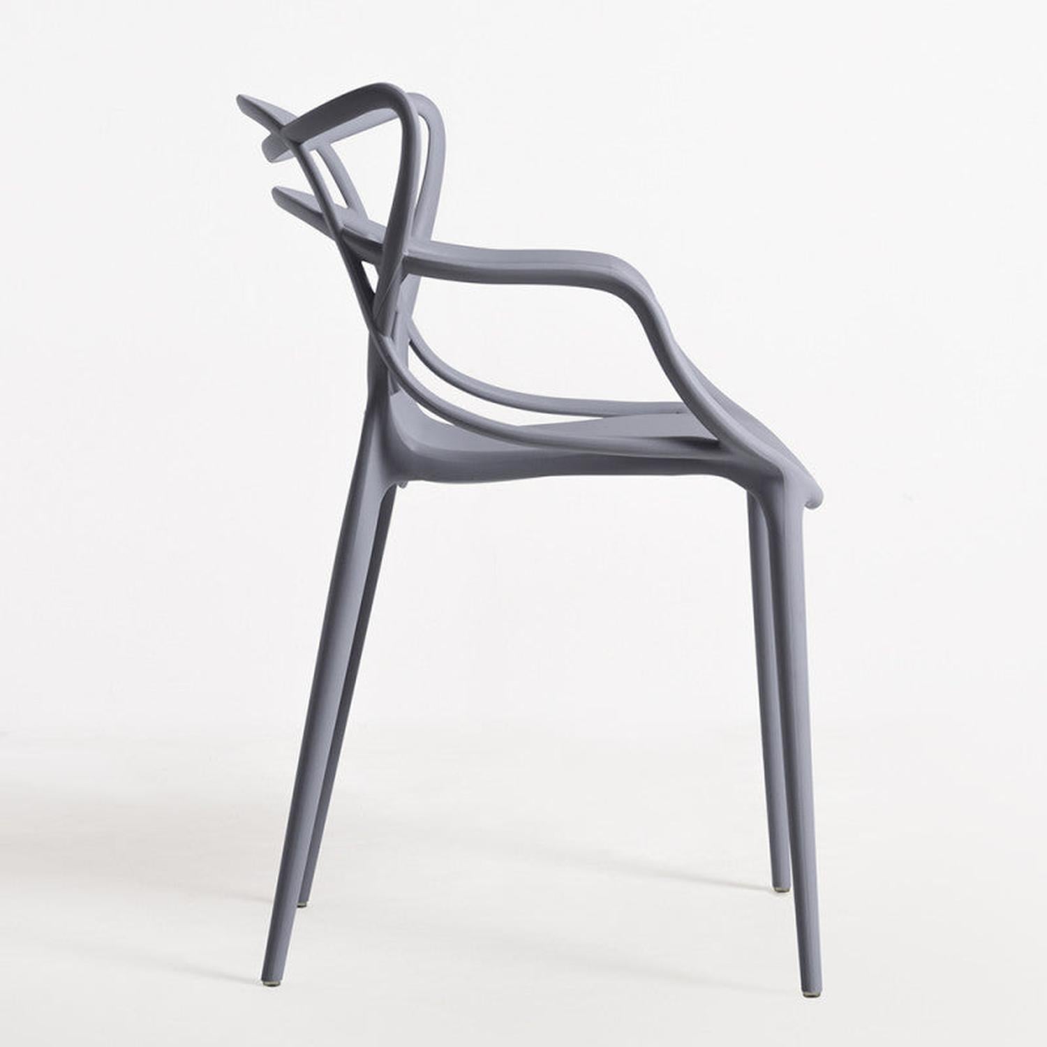 PACK PANDALINO GRIS 4 SILLAS MASTERS IDEAL TERRAZA Y INTERIOR - 5