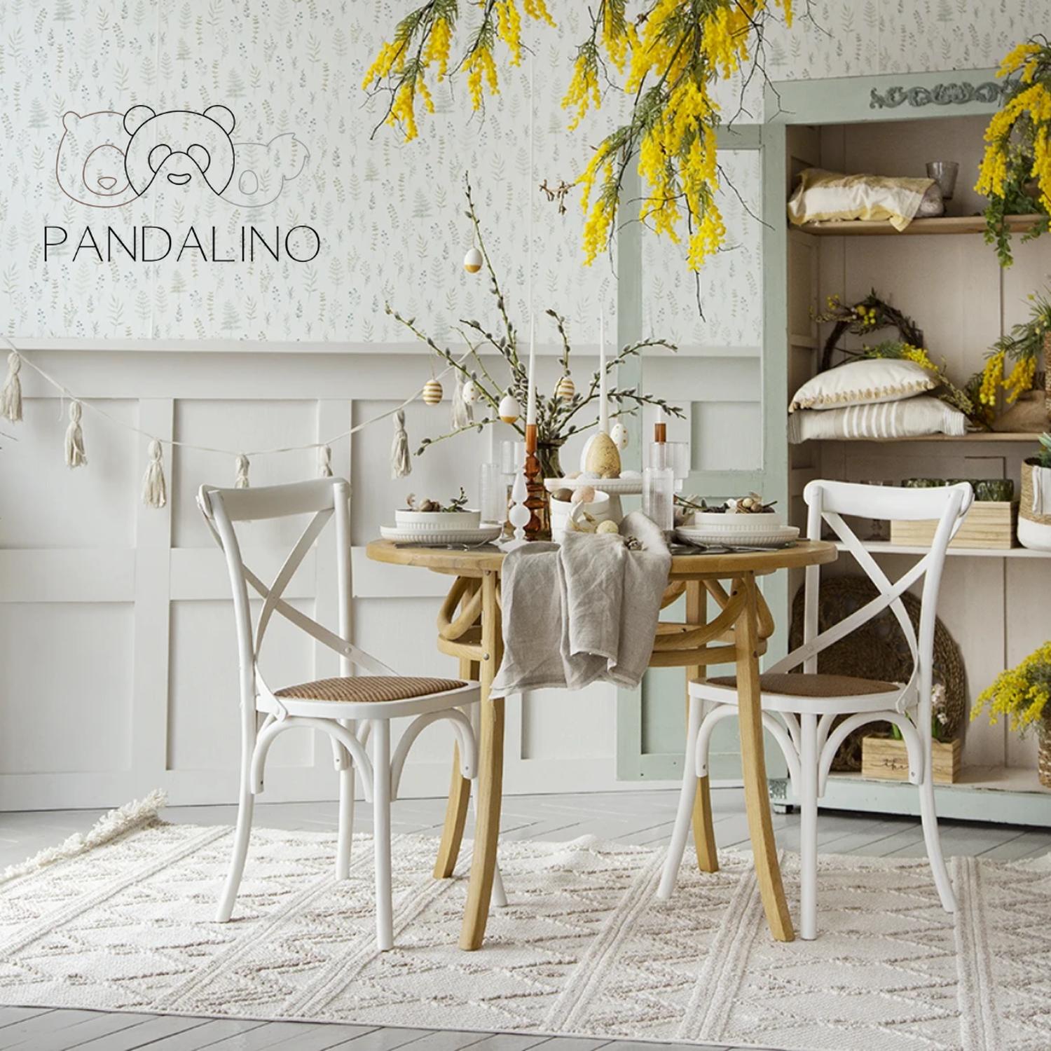 PACK 4 SILLA CROSSBACK BLANCA | MADERA RATAN | DISEÑO CLASICO - 2